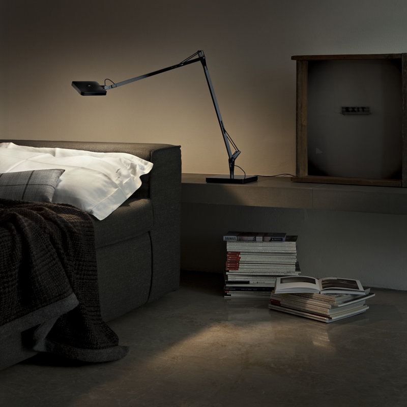 Black Adjustable LED Floor Lamp with Touch Dimmer