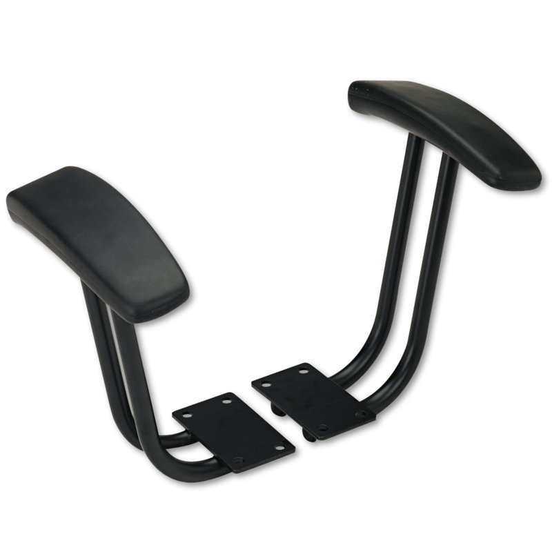 Essentia Comfort Black Fixed T-Arms for Office Chairs with Soft PU Caps