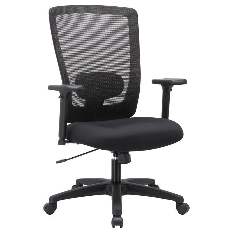 Executive High-Back Black Mesh Swivel Chair with Adjustable Arms