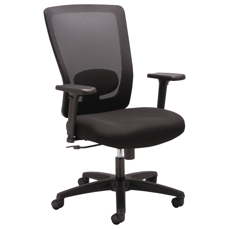 Executive High-Back Black Mesh Swivel Chair with Adjustable Arms