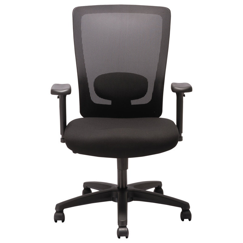 Executive High-Back Black Mesh Swivel Chair with Adjustable Arms