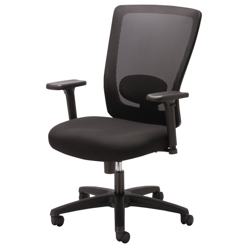 Executive High-Back Black Mesh Swivel Chair with Adjustable Arms