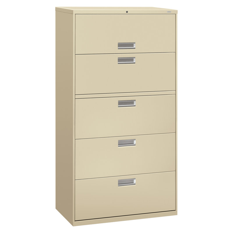 Brigade 36" Putty 5-Drawer Lockable Legal Size Filing Cabinet