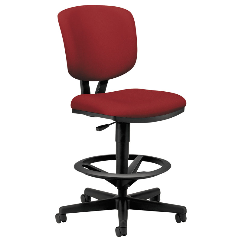 Adjustable 360 Swivel Black Polyester Task Chair with Footrest