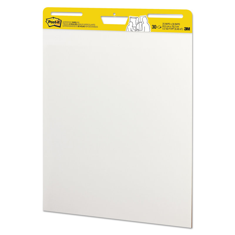 White Self-Adhesive Repositionable Flip Chart Pad, 25 x 30 Inches