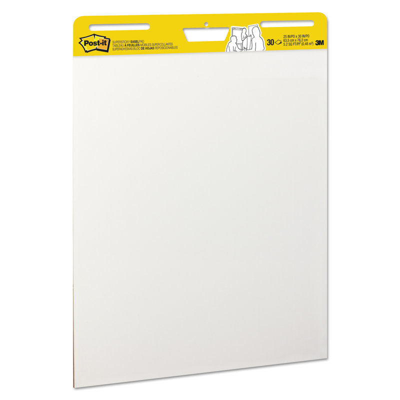 White Self-Adhesive Repositionable Flip Chart Pad, 25 x 30 Inches