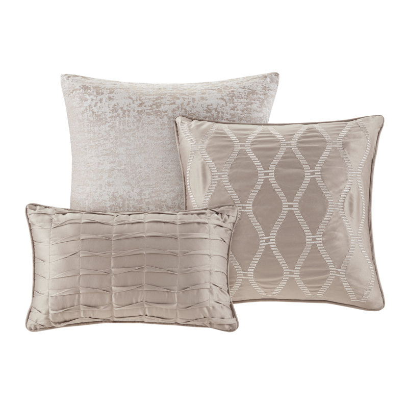 King White Microfiber 7-Piece Jacquard Bedspread Set
