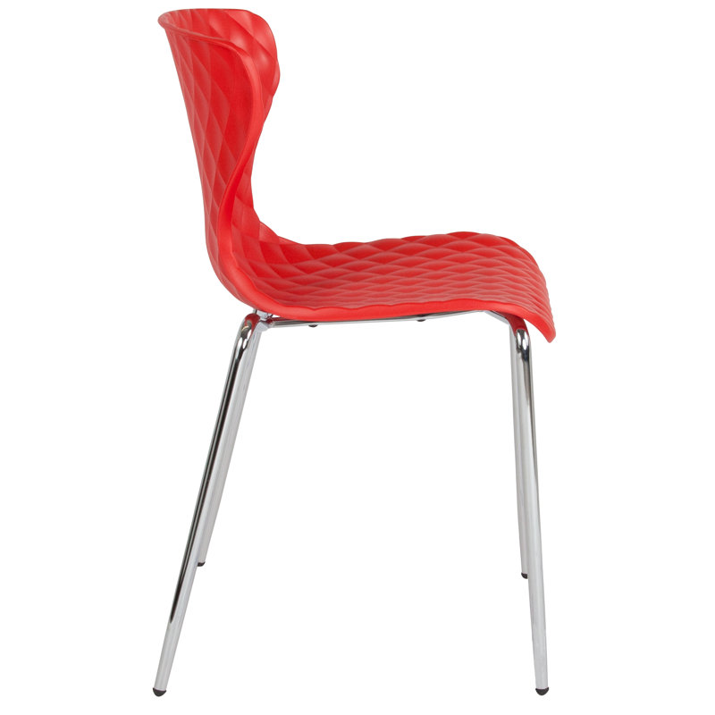 Lowell Red Diamond Quilted Plastic Stack Chair