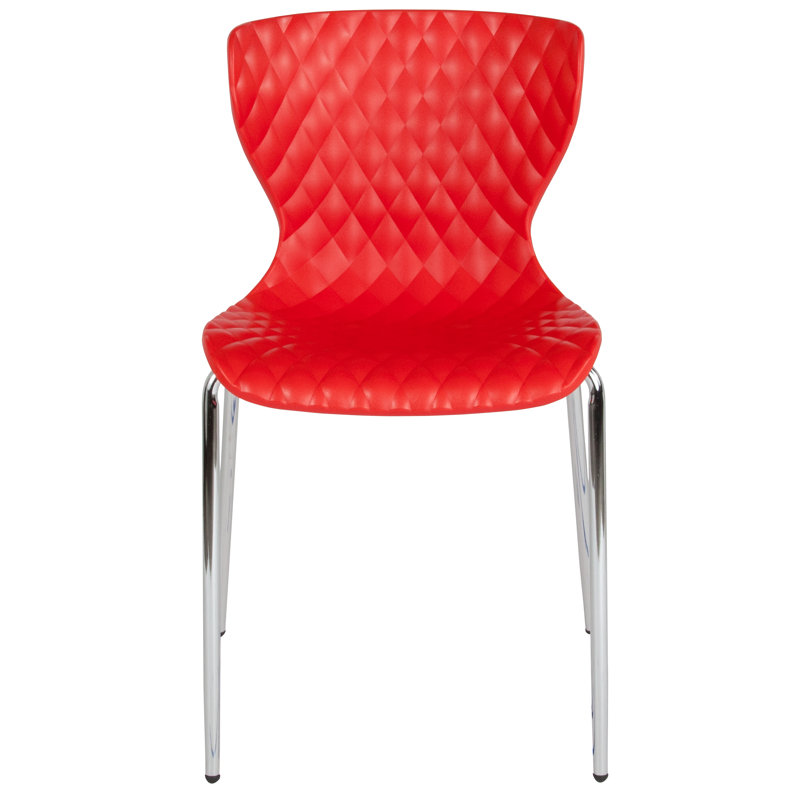 Lowell Red Diamond Quilted Plastic Stack Chair