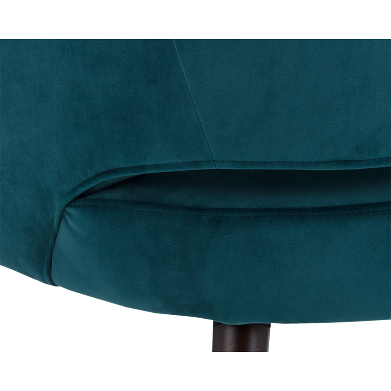 Vivianne Timeless Teal Tufted Upholstered Armchair with Poplar Wood Legs