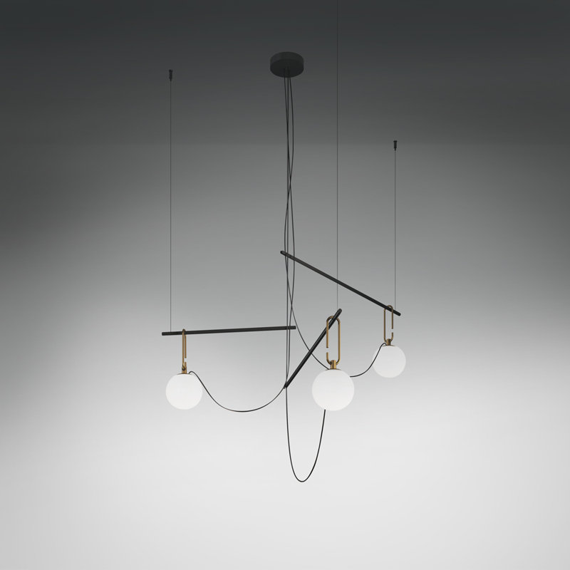 Elegant Gold 3-Light LED Glass Pendant Dimmable Lamp