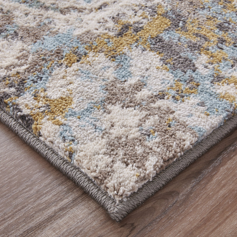 Gray and Multi-Color Medallion Viscose Area Rug