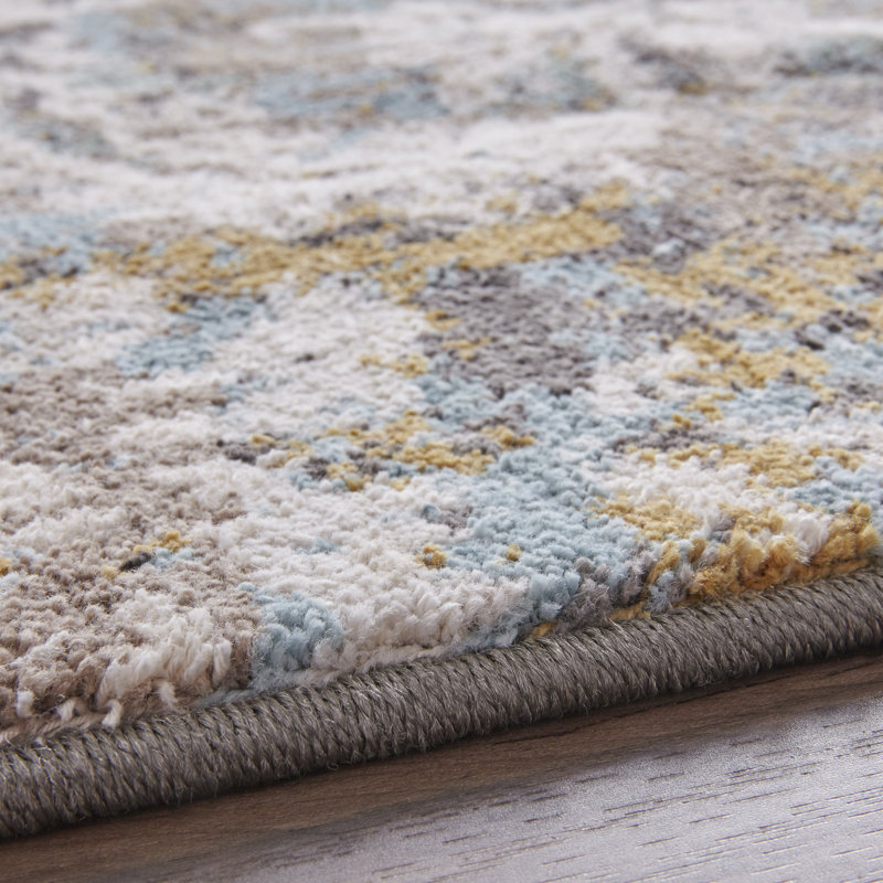 Gray and Multi-Color Medallion Viscose Area Rug