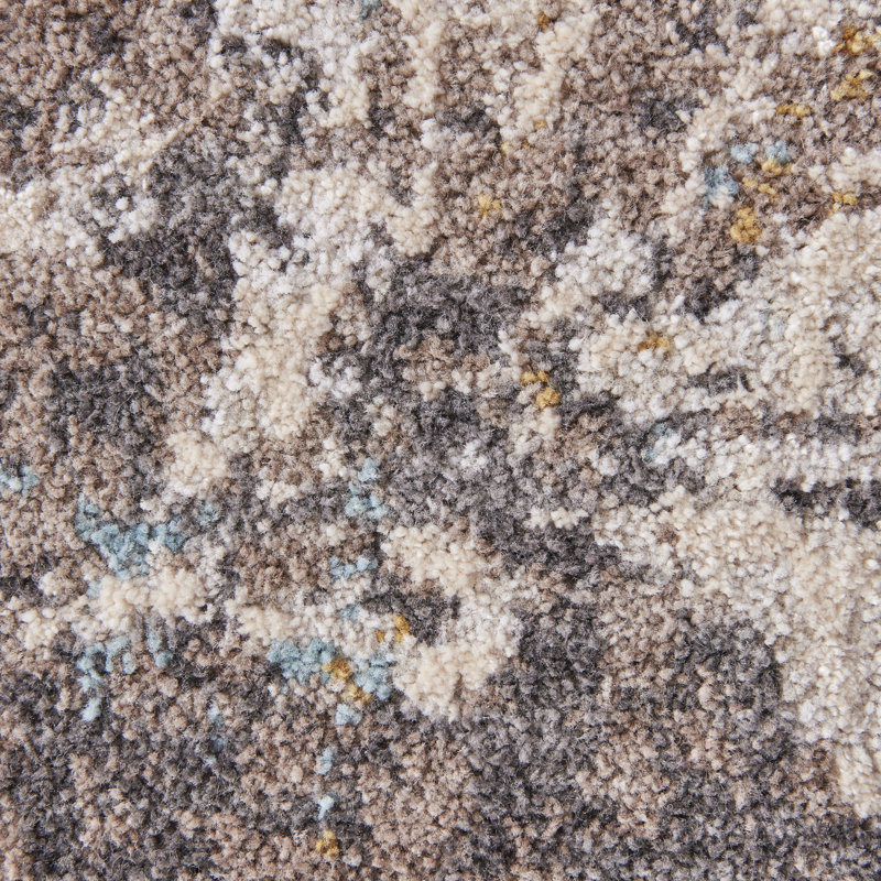Gray and Multi-Color Medallion Viscose Area Rug