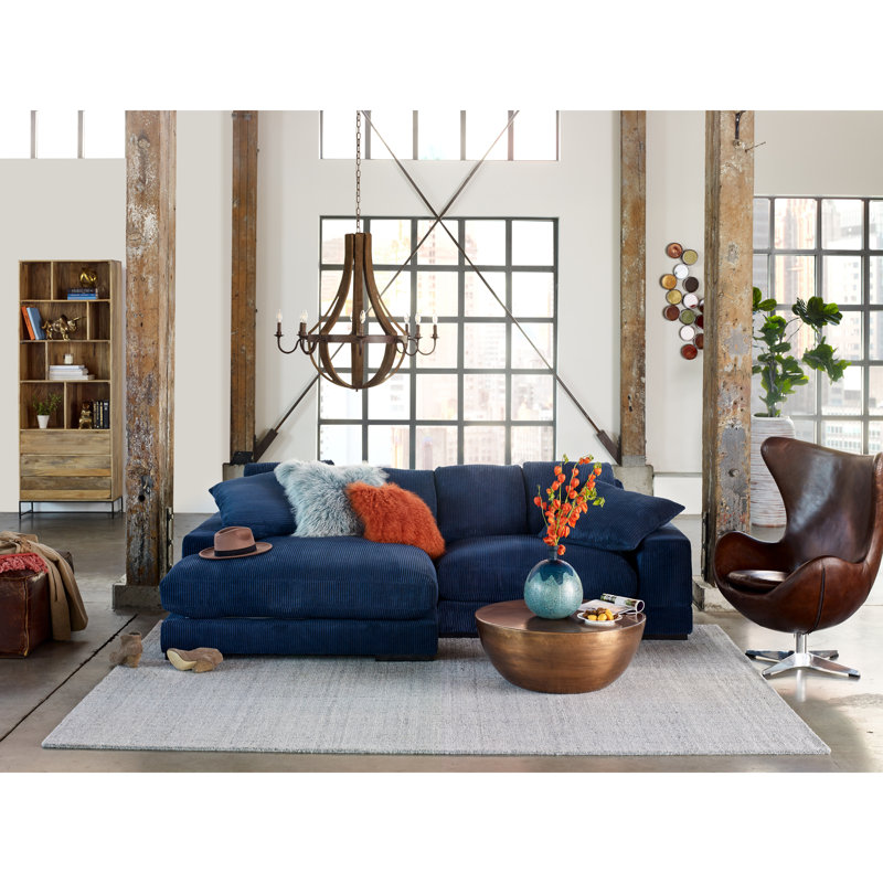 Industrial-Scandinavian Brown Mango Wood Shelf with Asymmetrical Cubes