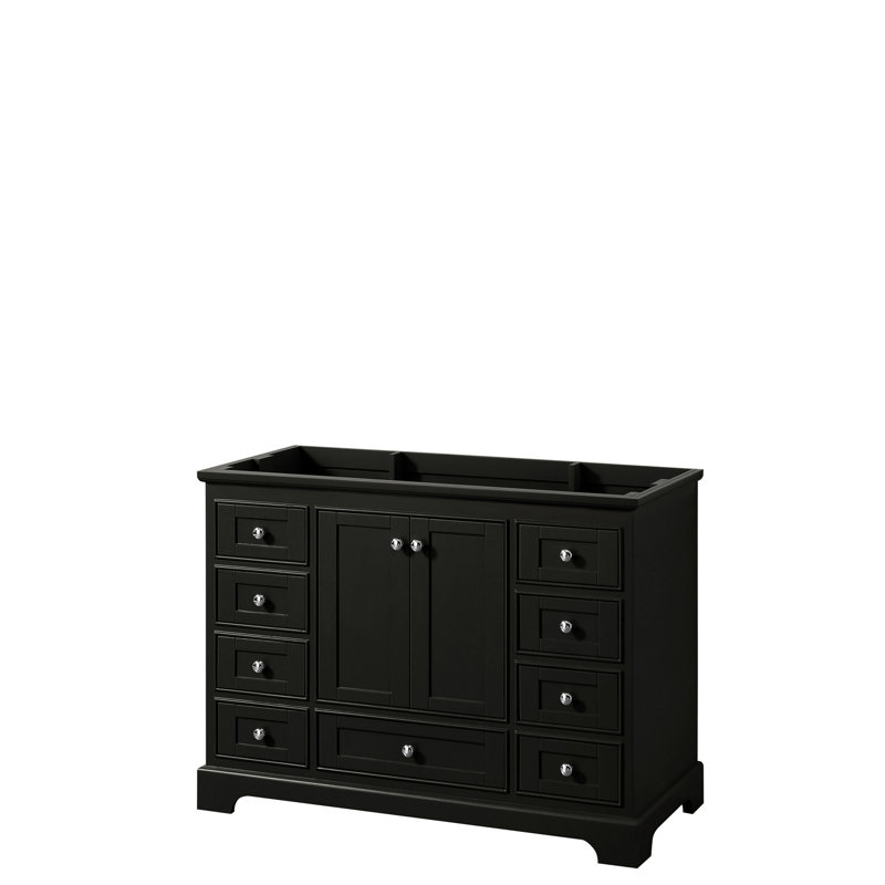Deborah Dark Espresso 48" Single Freestanding Vanity Base with Polished Chrome Hardware