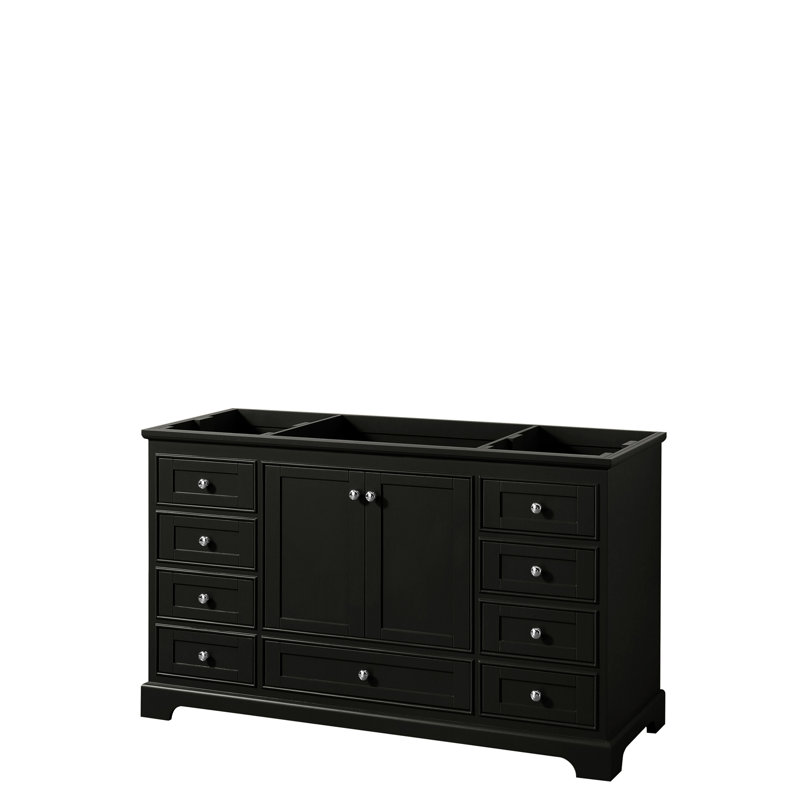 Deborah 60'' Dark Espresso Single Freestanding Bathroom Vanity with Light-Vein Carrara Marble Top
