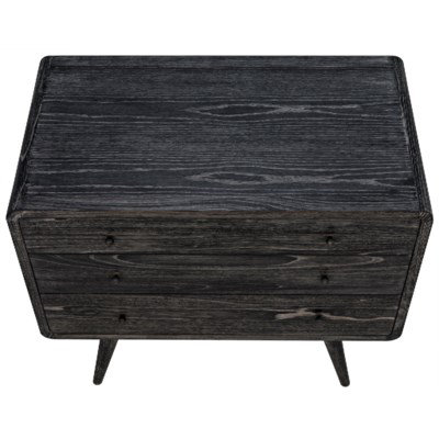 Cinder Black Mindi Wood Mid-Century Modern Accent Chest