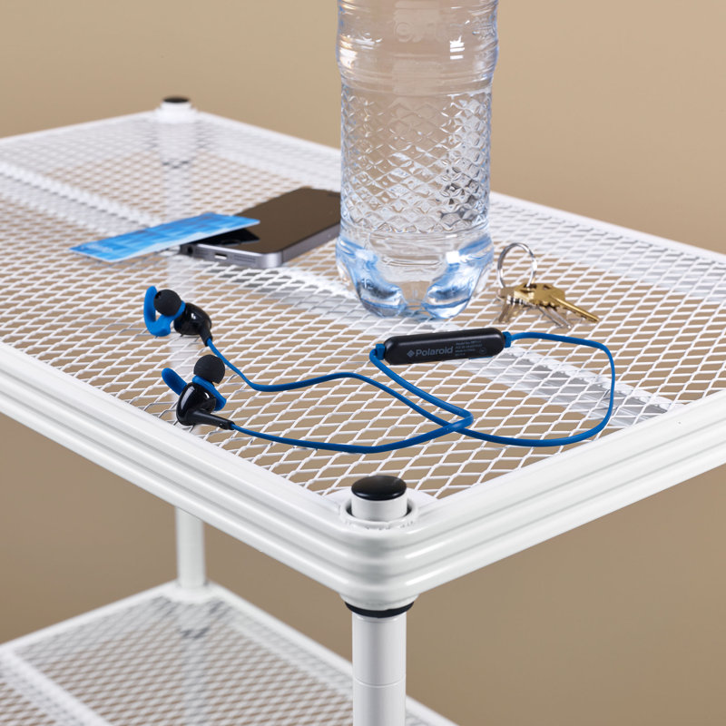 MeshWorks 3-Tier Adjustable White Metal Utility Shelving Unit