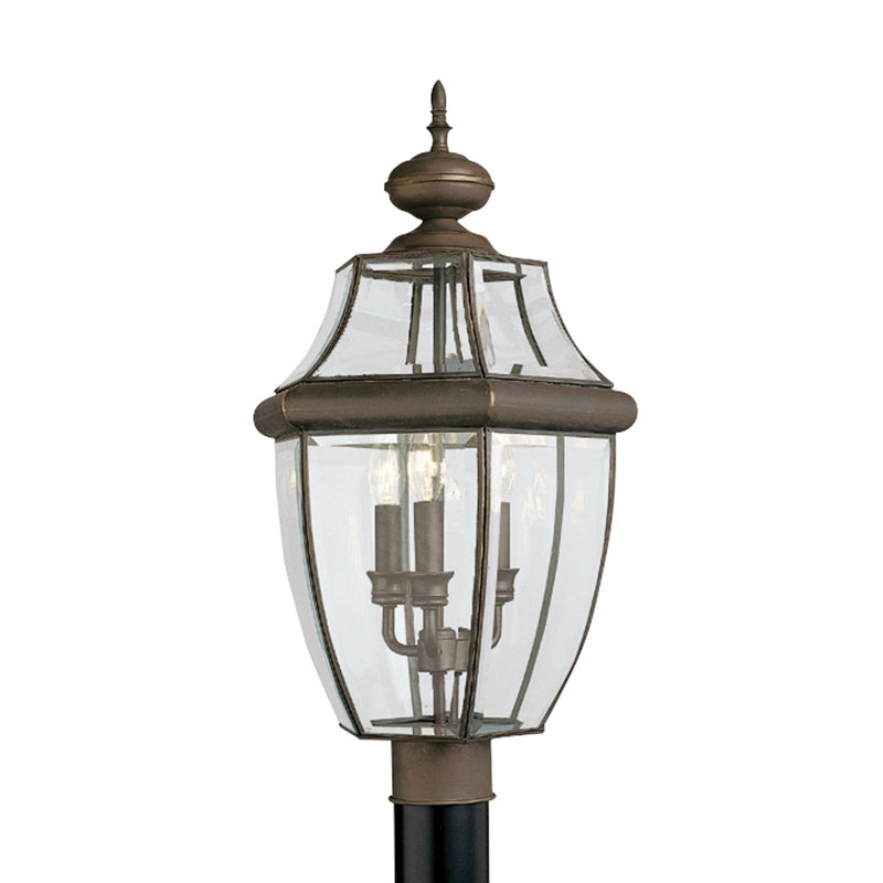 Antique Bronze Beveled Glass Outdoor Lantern Head