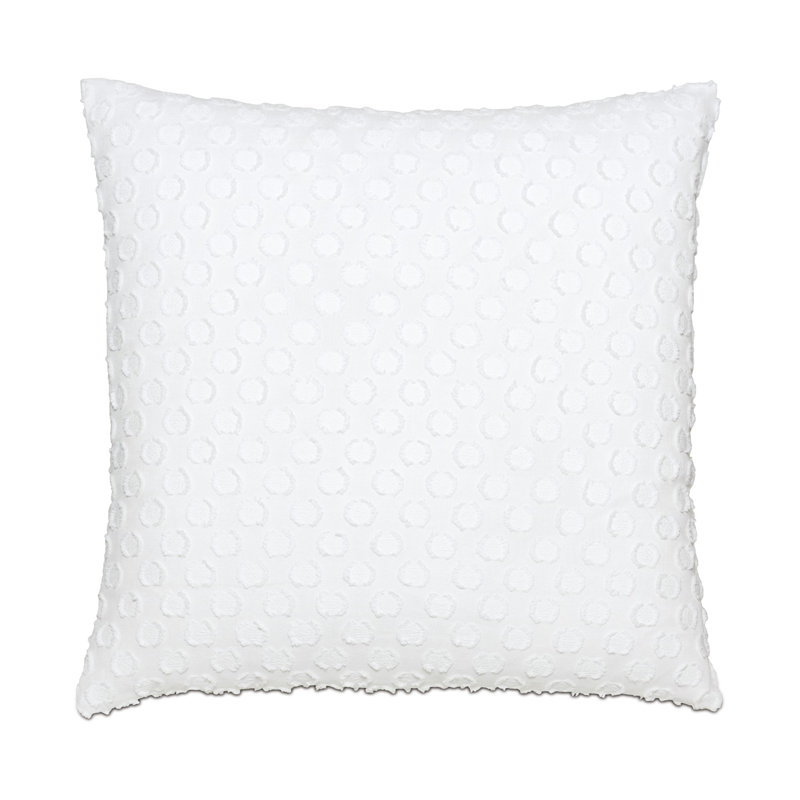 Lilla Polkadot Square Cotton Linen Pillow with Feather Insert