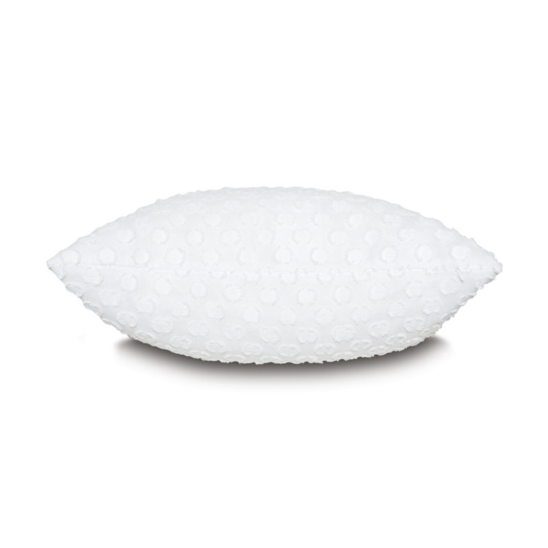 Lilla Polkadot Square Cotton Linen Pillow with Feather Insert