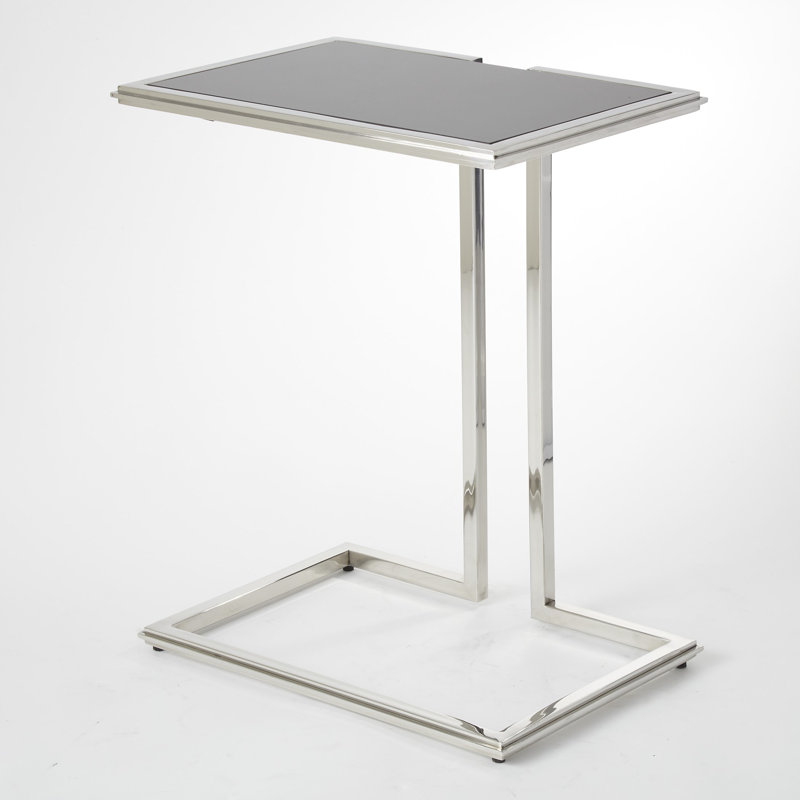 Modern Rectangular Cozy Up Stainless Steel End Table