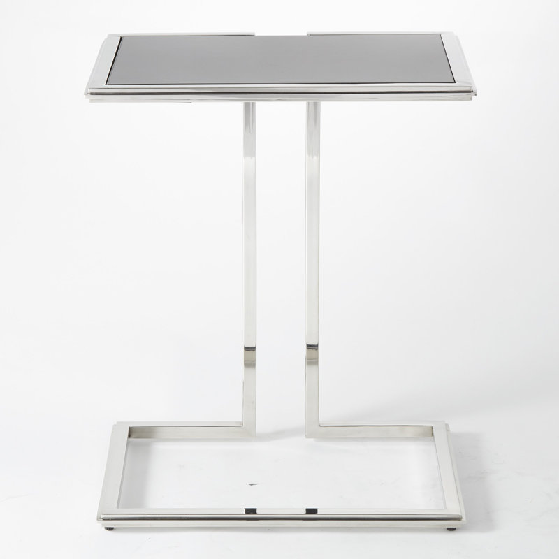 Modern Rectangular Cozy Up Stainless Steel End Table
