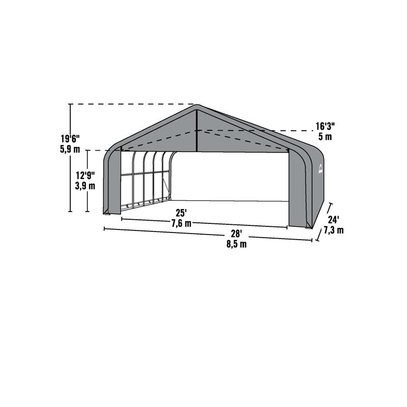 ShelterCoat 11'x16' Peak-Style Portable Green Polyethylene Garage