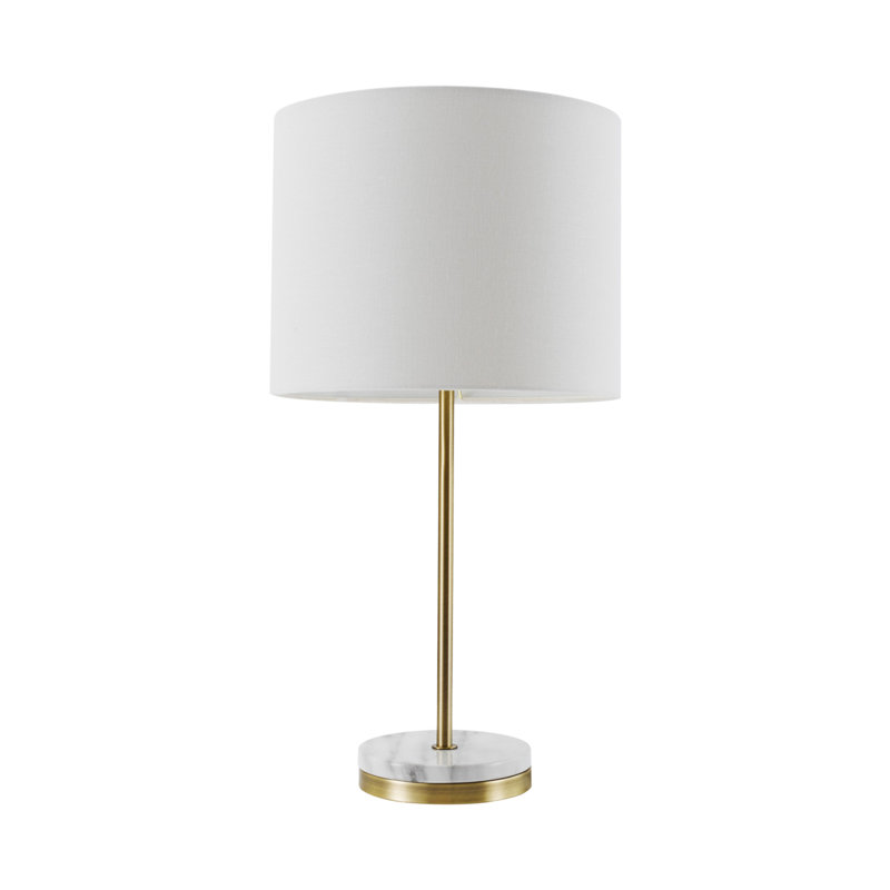 Versailles Matte Brass 19" Table Lamp with White Linen Shade