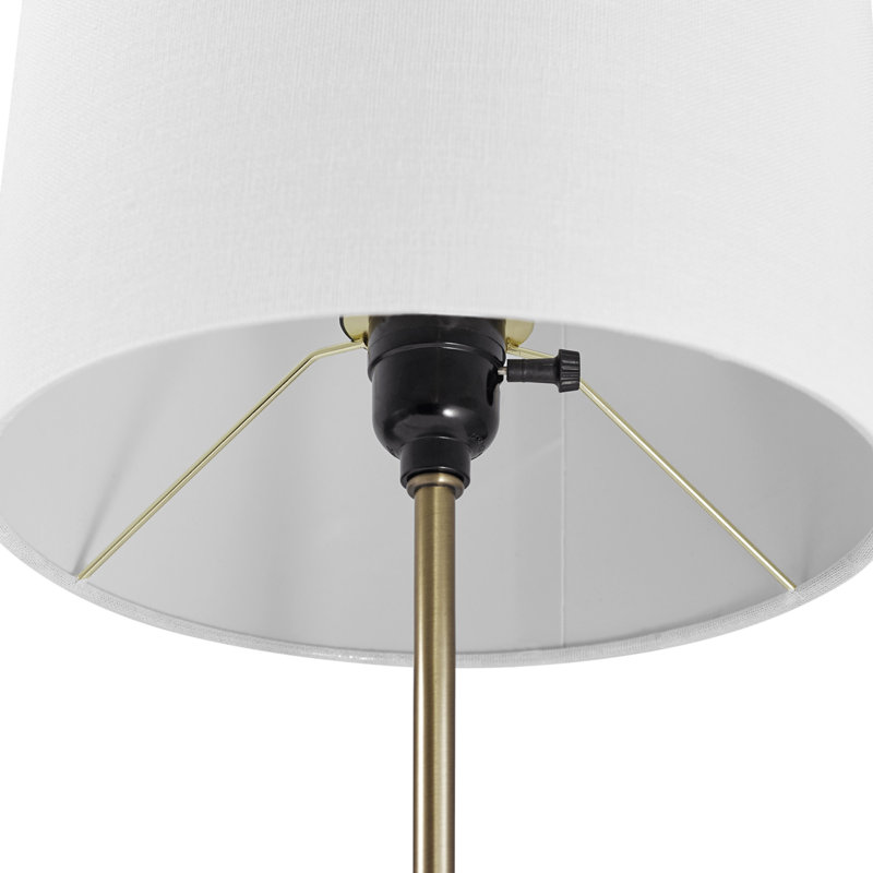 Versailles Matte Brass 19" Table Lamp with White Linen Shade