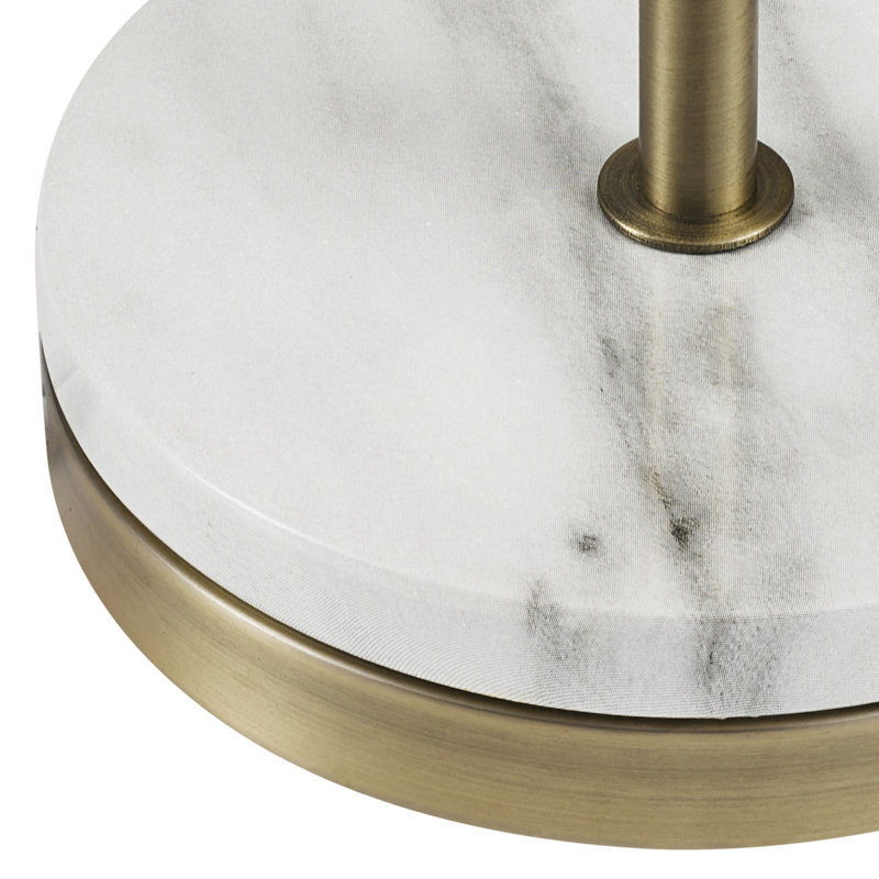 Versailles Matte Brass 19" Table Lamp with White Linen Shade