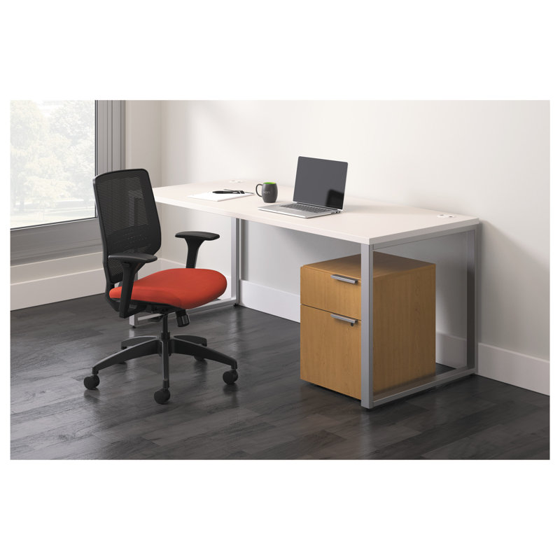 Ink Black Adjustable Mesh Mid-Back Swivel Task Chair with Lumbar Support