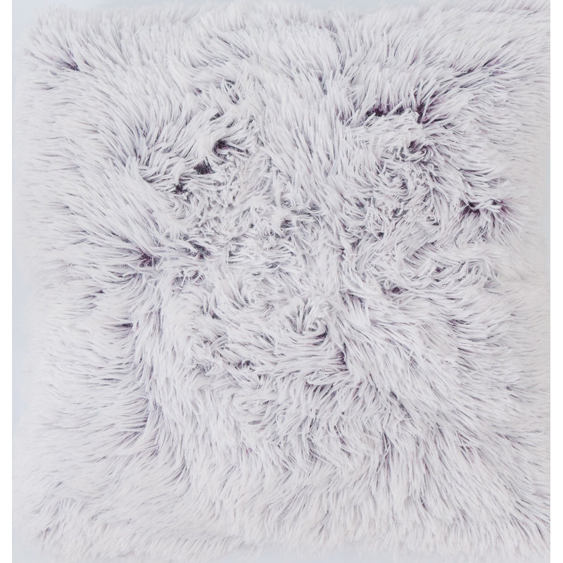 Taupe Faux Fur Shaggy Throw Pillows Set of 2