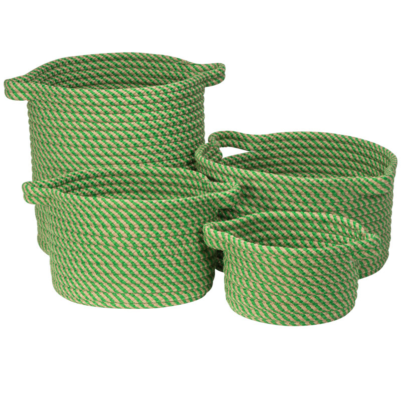 Onyx and Beige Round Polypropylene Basket Set