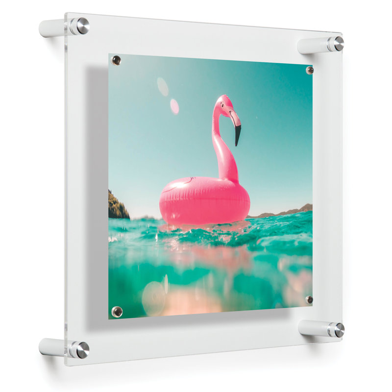 Silver 12x14 Acrylic Floating Wall Frame with Assembly Kit