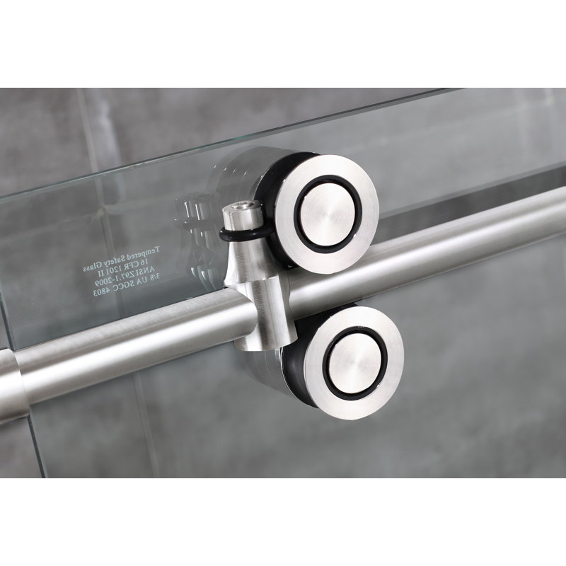 Langham 48'' Frameless Clear Tempered Glass Sliding Shower Door