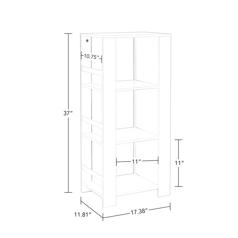 White Wood Kids Cubby Storage Tower with Bins