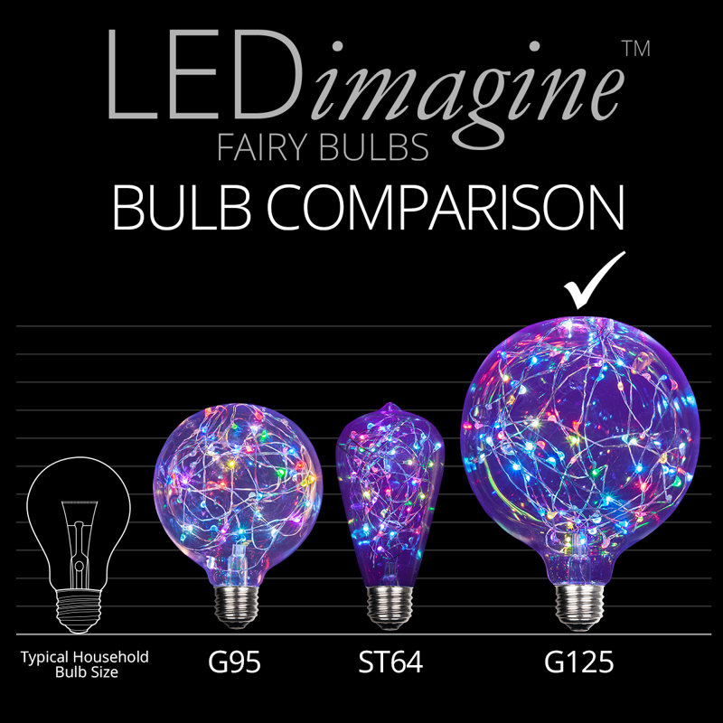 Multicolor LED Globe Fairy Light Bulb with E26 Base