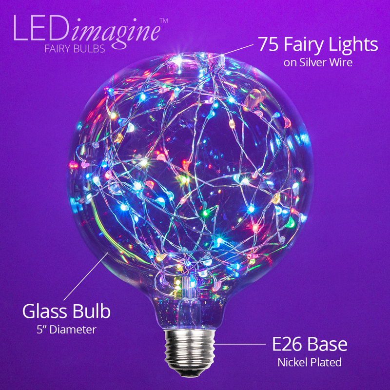 Multicolor LED Globe Fairy Light Bulb with E26 Base