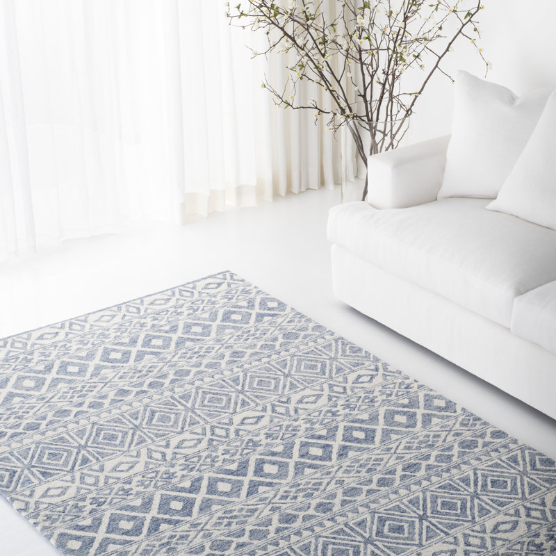 Handmade Ivory Wool Tufted Rectangular Area Rug 4' x 6'