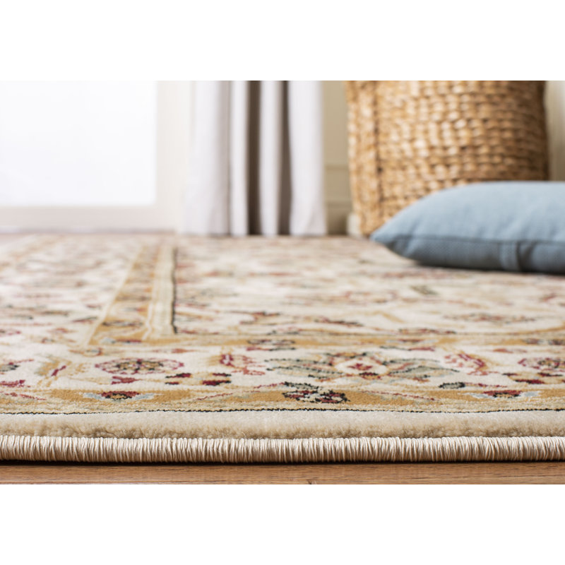 Creme Elegance Synthetic Hand-Knotted Area Rug, 5'3"x7'6"