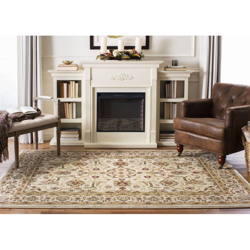 Creme Elegance Synthetic Hand-Knotted Area Rug, 5'3"x7'6"