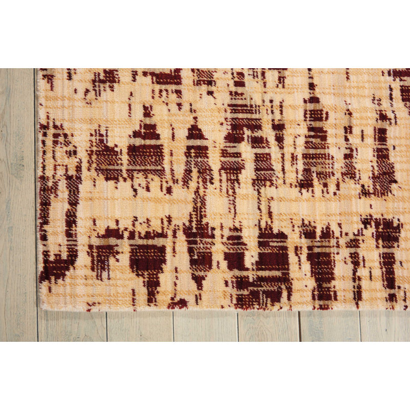Distressed Moroccan Spice Abstract Wool Blend Rug 5'3" x 7'5"