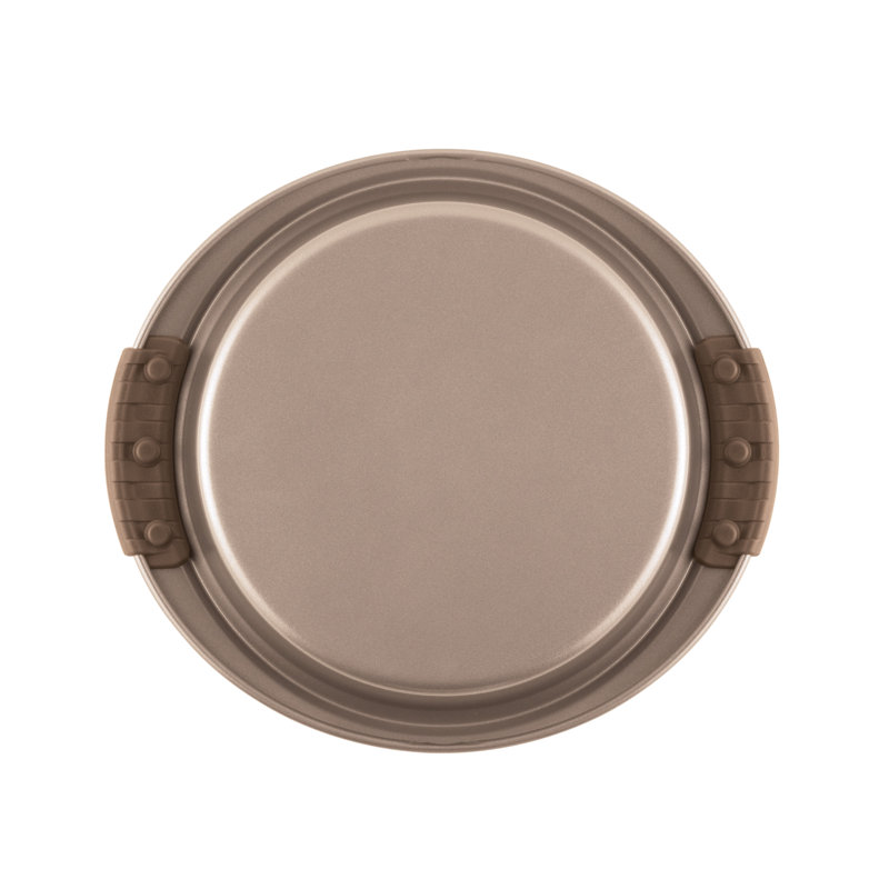 Bronze Nonstick Round Cake Pan with Silicone Grips, 9-Inch