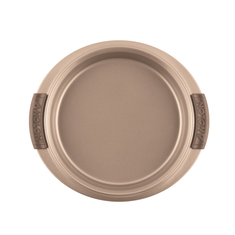Bronze Nonstick Round Cake Pan with Silicone Grips, 9-Inch