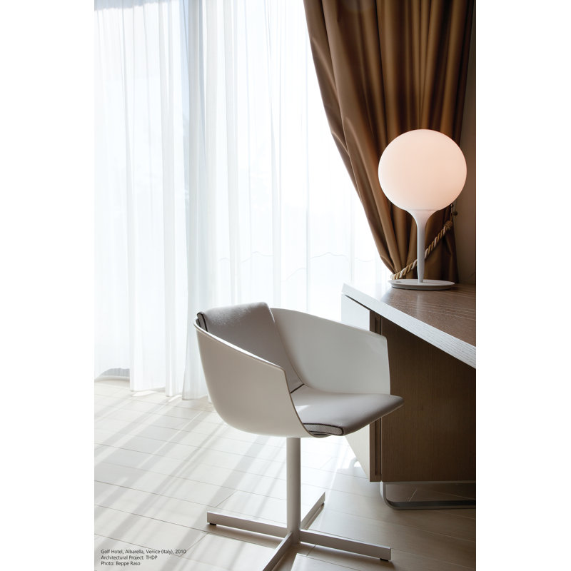 Castore White Sphere Desk Lamp with Luminous Stem