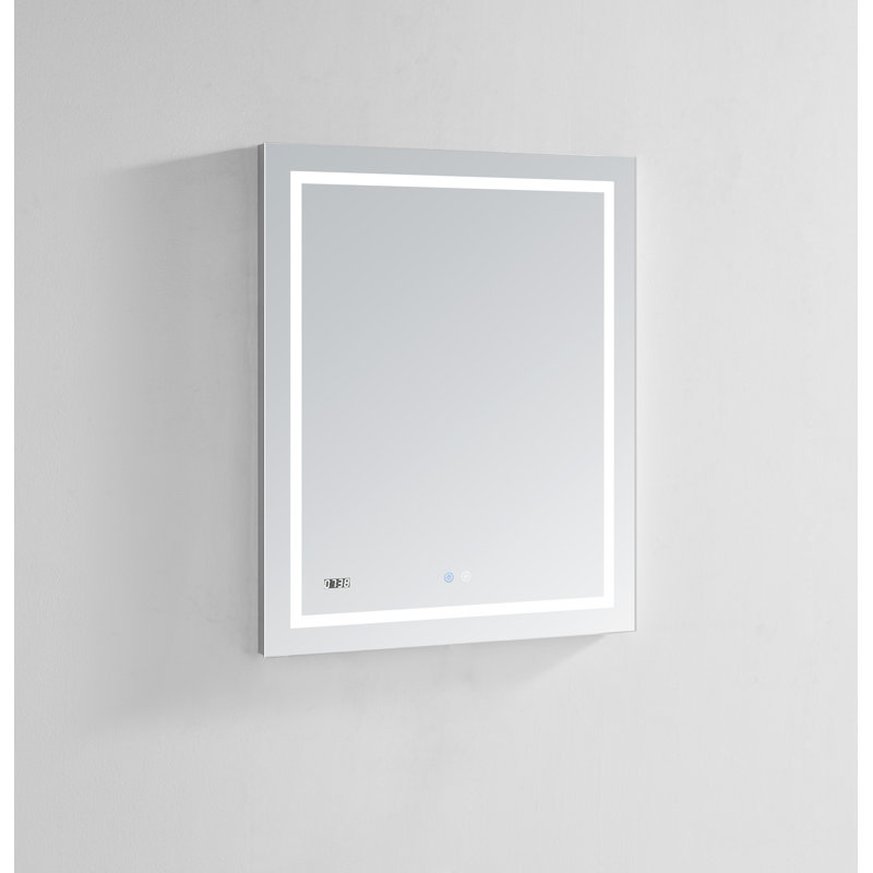 Elegance 36'' Silver Rectangular LED Bathroom Vanity Mirror