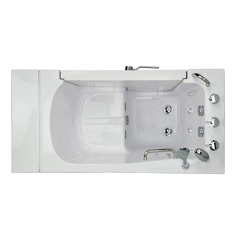 52'' x 30'' White Acrylic Walk-In Bathtub with Faucet