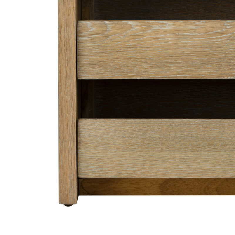 Percy Transitional 34'' Beige Linen and Rustic Oak Storage Bench